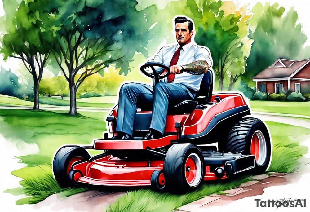 Don Draper mowing the lawn tattoo idea