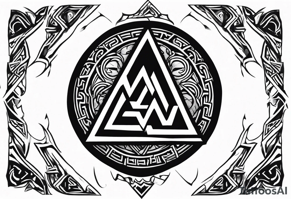 Valhalla fire runes lightning
Sword shield valknut tattoo idea