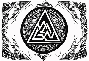 Valhalla fire runes lightning
Sword shield valknut tattoo idea