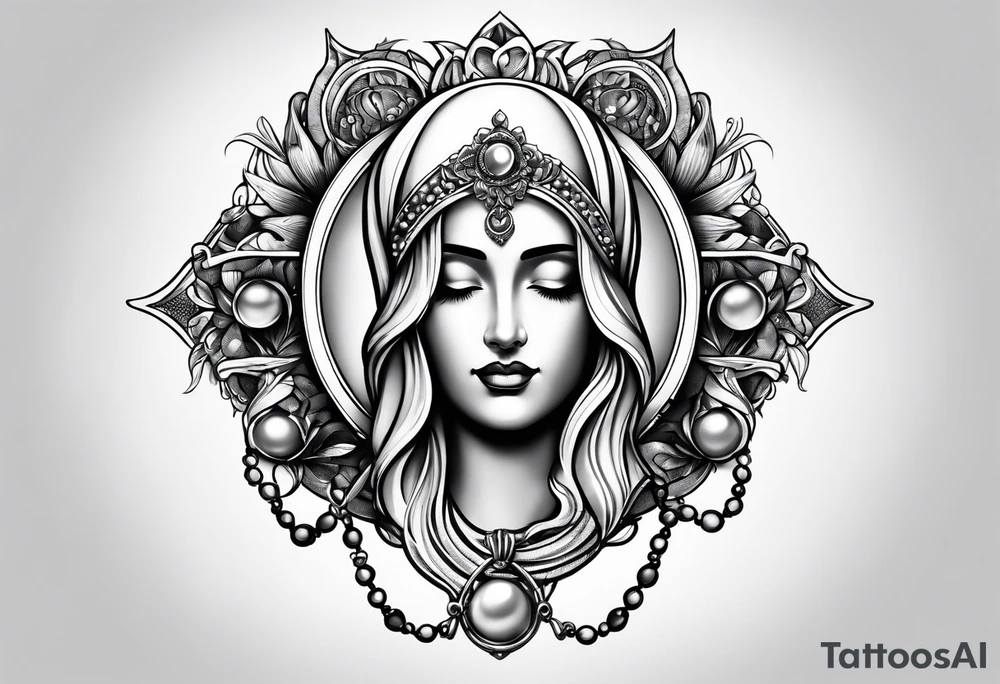 Rosary around hand tattoo idea