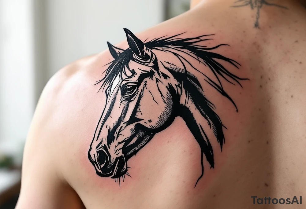 horse silhouette 
from the front tattoo idea