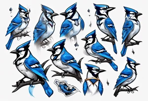 bluejay in a suit tattoo idea
