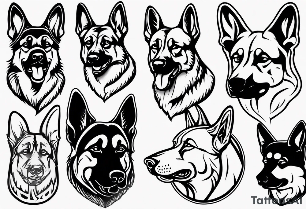 Side profile German shepherd tattoo idea