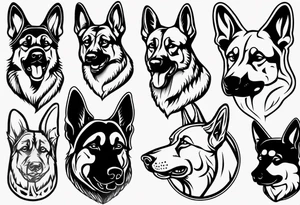 Side profile German shepherd tattoo idea