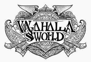 Valhalla sword shield axe heaven tattoo idea