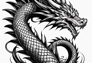 dragon perched on a pole tattoo idea