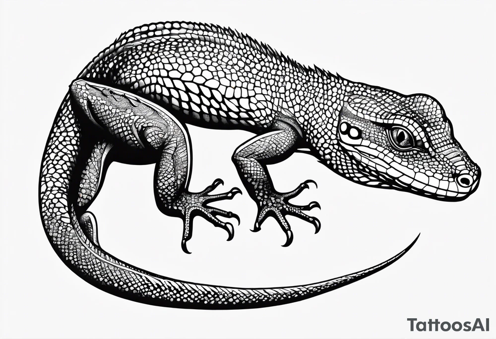 curly tail lizard tattoo idea