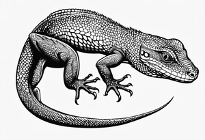 curly tail lizard tattoo idea