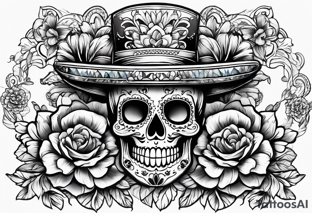 Mexico day of dead tattoo idea