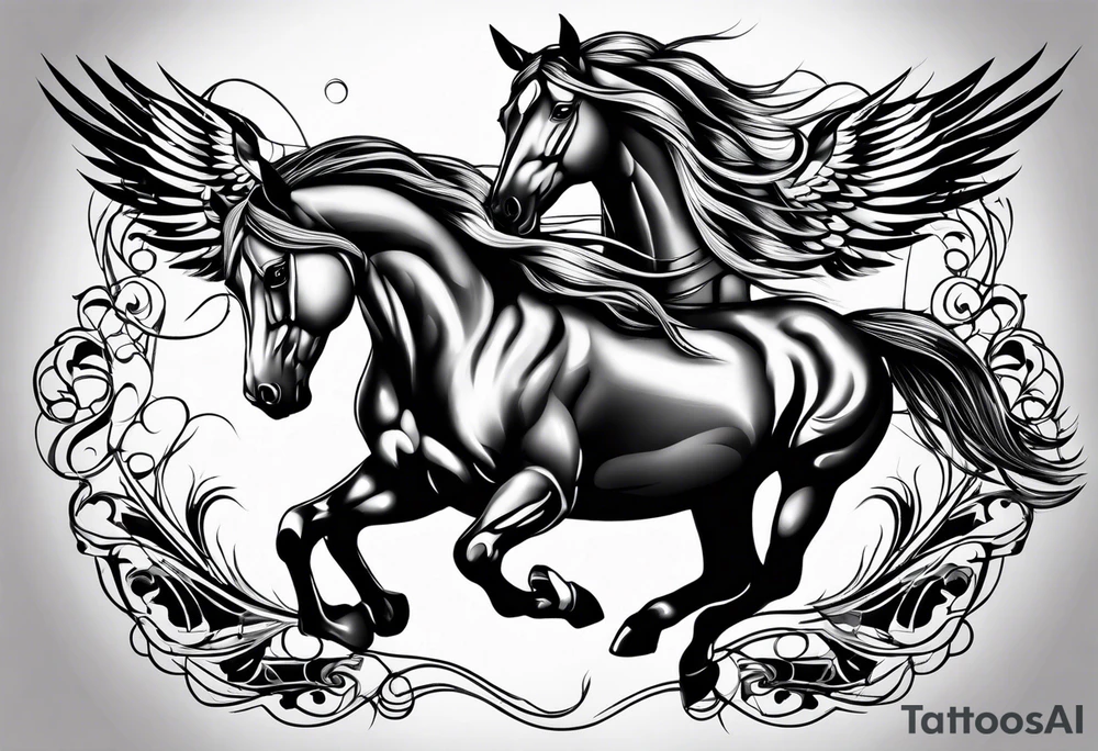 Horse with wings tattoo idea