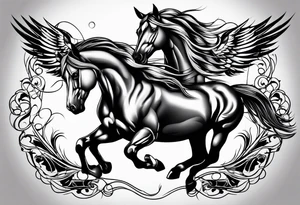Horse with wings tattoo idea
