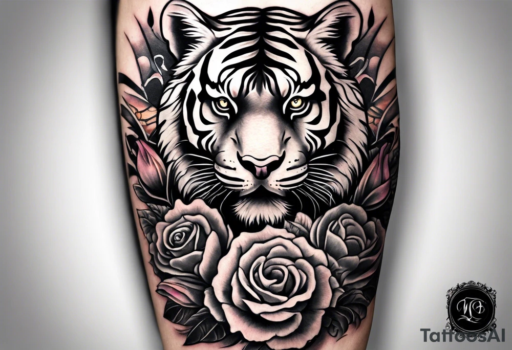 Full right arm sleeve a tiger at the top with a crown and third eye underneath a large hour glass with a brain and heart inside of it tattoo idea