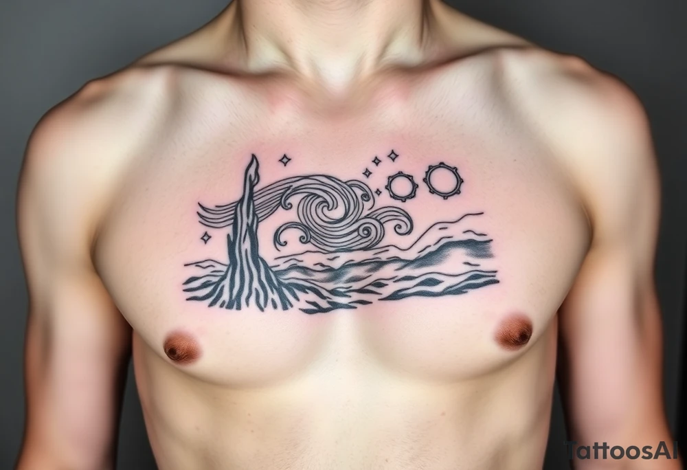 Starry night tattoo idea