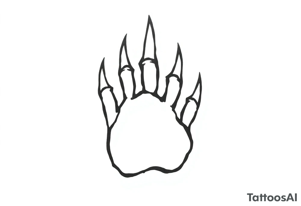 simple bear paw tattoo in a cave painting-like style tattoo idea