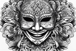 Laughing mask Mexican style tattoo idea