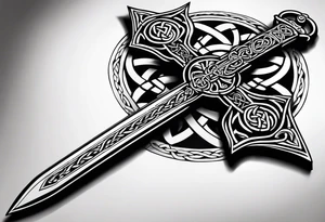Celtic cross and sword tattoo idea