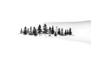 Coniferouse forest silhouette around the forearm a tattoo tattoo idea