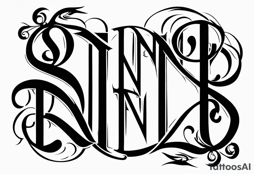 Saint reverse sinner ambigram tattoo design tattoo idea