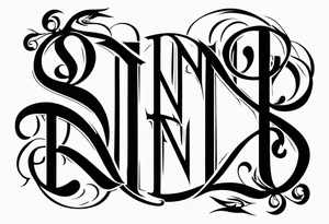 Saint reverse sinner ambigram tattoo design tattoo idea