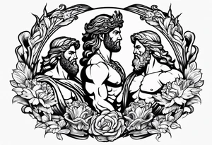 Olympian Hermes and Poseidon tattoo idea