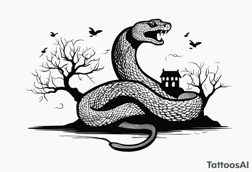 Snake in a tree
if I cannot bed the will of heaven, then I shall move hell tattoo idea