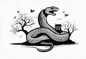 Snake in a tree 
 if I cannot bed the will of heaven, then I shall move hell tattoo idea