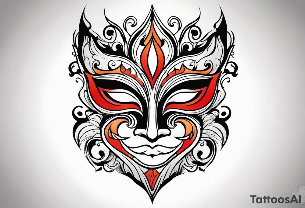 Classic Theatrical mask tattoo idea