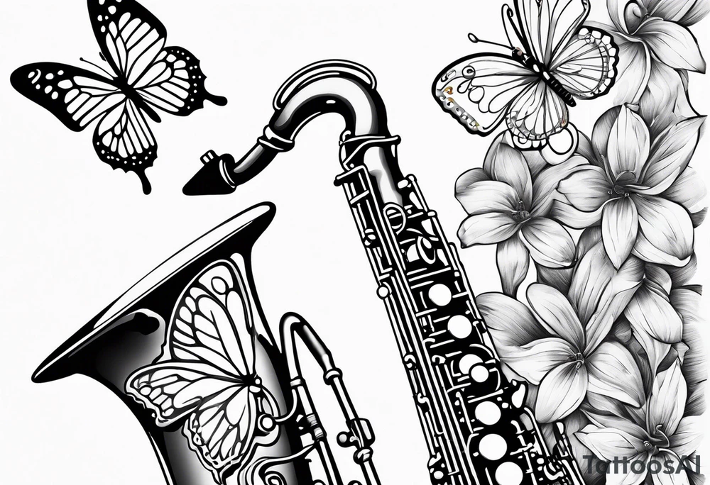 Saxophone, butterfly, rainbow, woody toy story tattoo idea