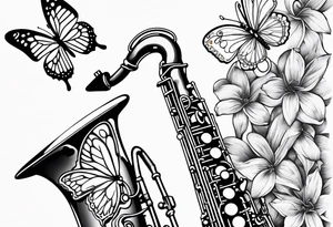 Saxophone, butterfly, rainbow, woody toy story tattoo idea