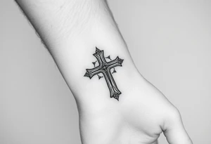 wrist 
cross with color tattoo idea