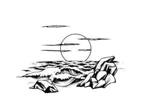 Sunset with ocean tattoo idea