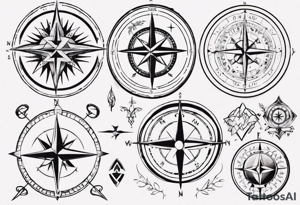 Nordic compass tattoo idea