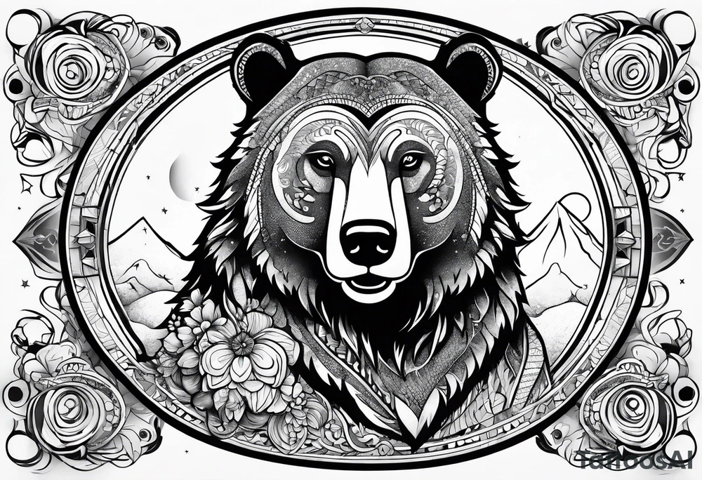 Cosmic bear tattoo idea