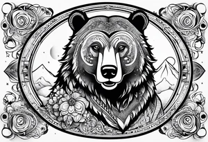 Cosmic bear tattoo idea