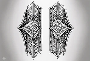 Cletic shin armor tattoo idea