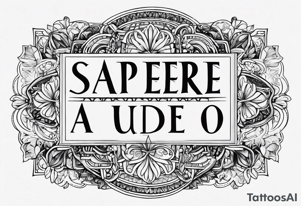 Write "SAPERE AUDE" in Latin / Greek font tattoo idea