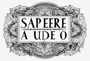 Write "SAPERE AUDE" in Latin / Greek font tattoo idea