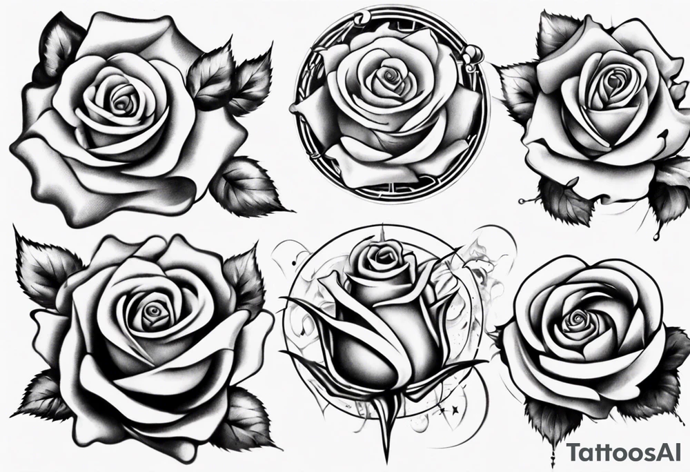 sound music roses disc jokey tattoo idea