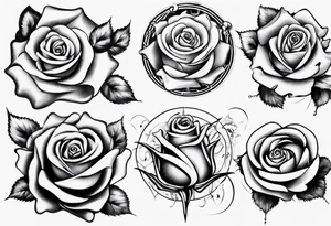 sound music roses disc jokey tattoo idea