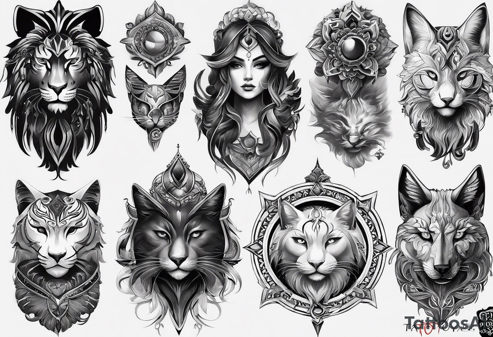 фигура демона с крыльями, который поднял руки вверх tattoo idea