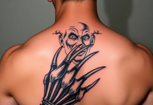 Freddy Krueger portrait showing his claw tattoo idea