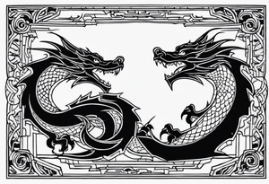 roaring dragons tattoo idea