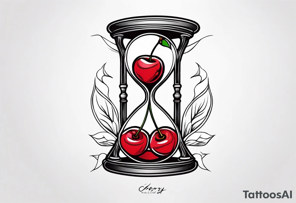 Cherry hourglass tattoo idea