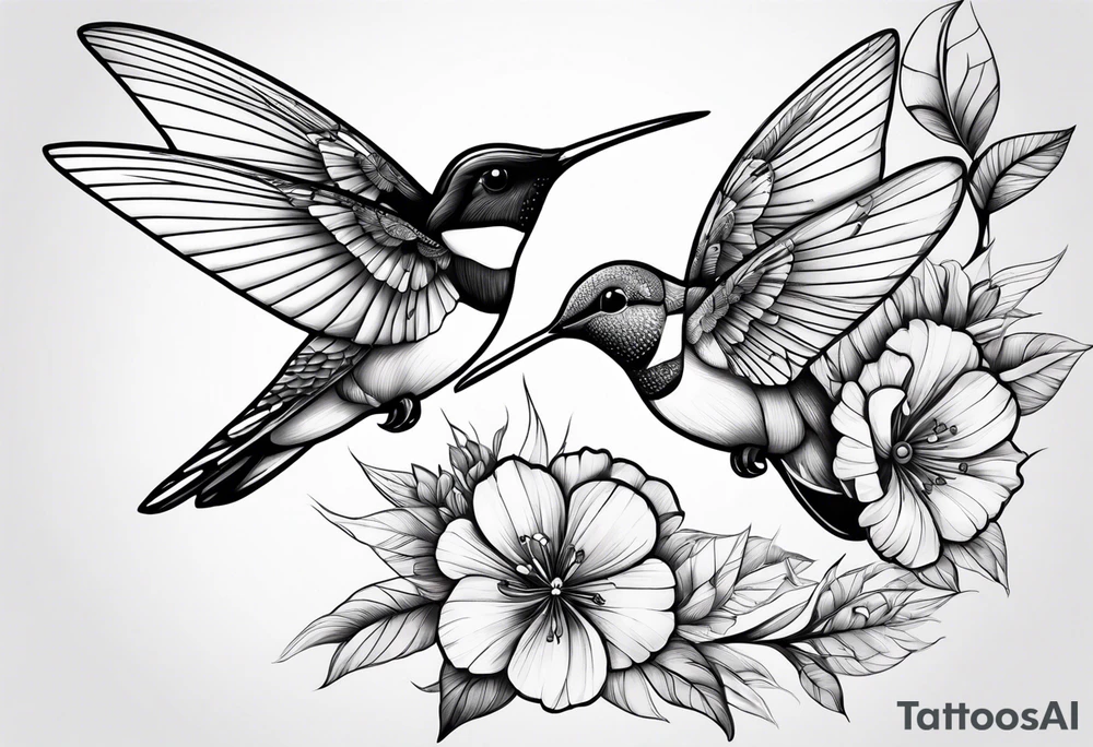 flowers butterflies hummingbird shoulder tattoo tattoo idea
