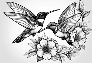flowers butterflies hummingbird shoulder tattoo tattoo idea