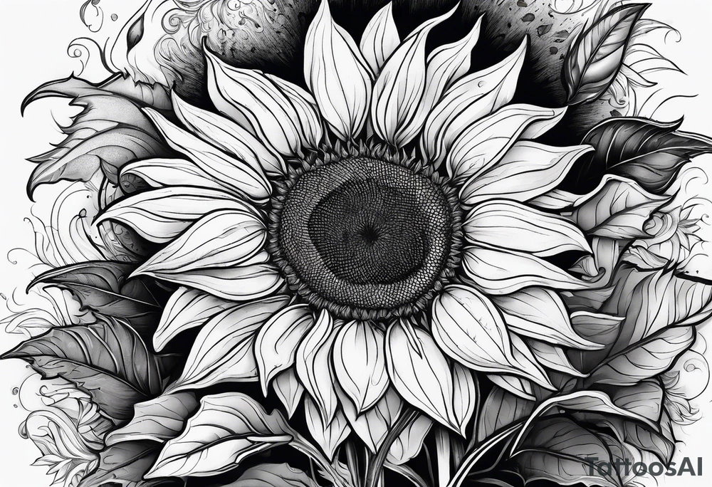 a doodle of a sunflower, with one bloodshot eye, and he's smoking a blunt tattoo idea a doodle of a sunflower, with one bloodshot eye, and he's smoking a blunt tattoo idea