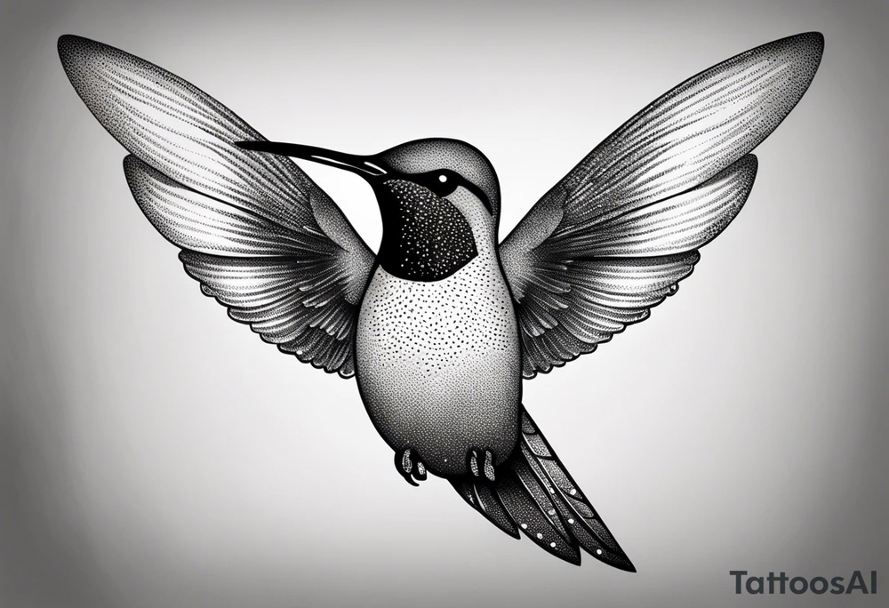 Hummingbird wings spread tattoo idea