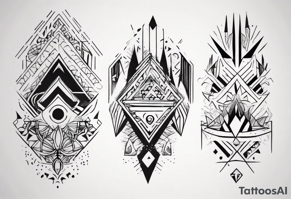 abstract tattoo on the hand tattoo idea