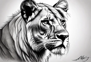 A princess lioness tattoo idea