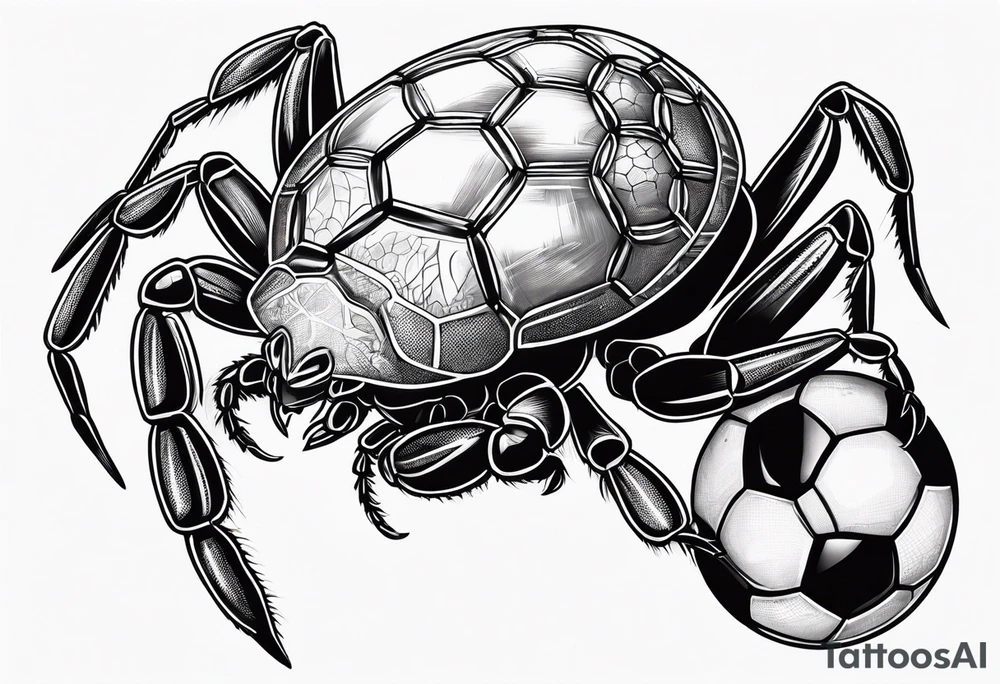 Yabbie holding a soccer ball tattoo idea